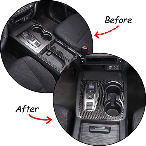 Hirufait Console Gear Shift Panel Cover Frame Trim For Honda Pilot 2016-2022/ Ridgeline 2020-2023/ Passport 2019-2023, Carbon Fiber Automotive Center Consoles Cover Protector Sticker Accessories #TOP2