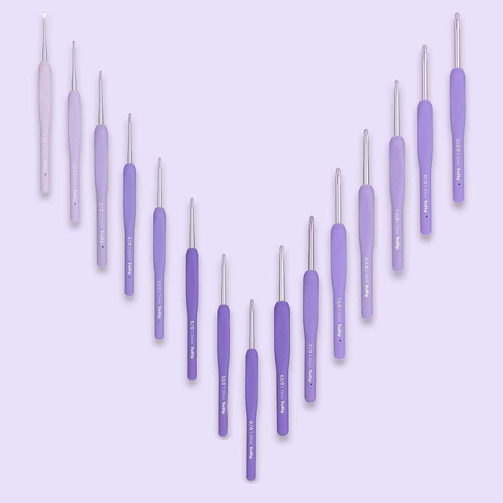 Tulip Etimo Murasaki Uncinetto Ergonomico 4.00mm Alluminio Softgrip Viola 1 Pezzo