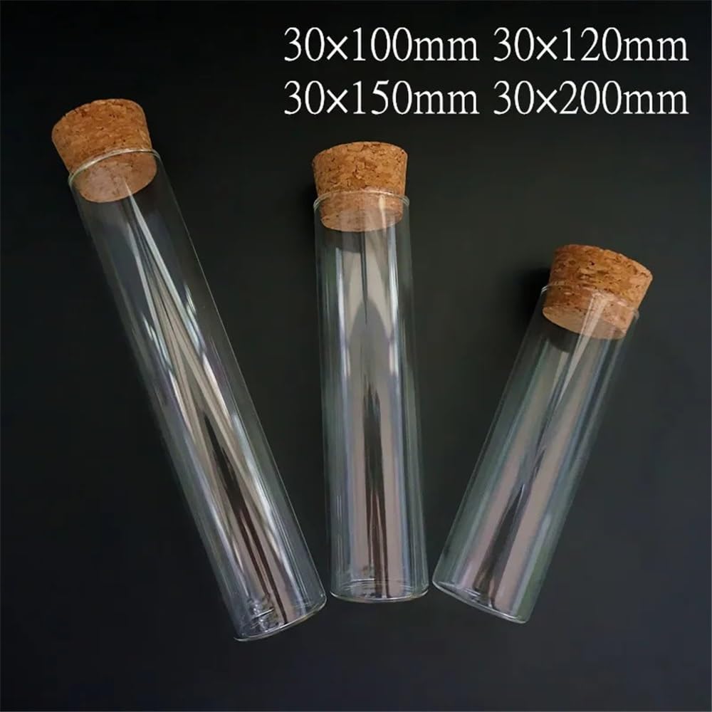 Sprzęt do przyrządów laboratoryjnych 12 szt./partia średnica 30 mm laboratoryjna płaska szklana rurka ze korkowymi korkami szkło laboratoryjne (30 x 150 mm)