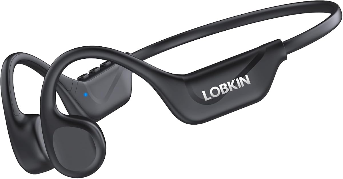 Bone Conduction Headphones Bluetooth 5.4, Open Ear Headset with Mic | 10H Playtime, IPX5 Sweat Resistant Sports Earbuds for Running Cycling Hiking, Black