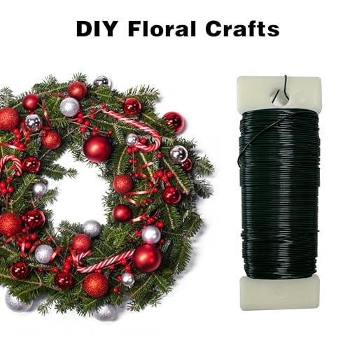 image for PAULEEN Green Floral Wire 3 Pack 114 Yards 22 Gauge Flexible Paddle Cr