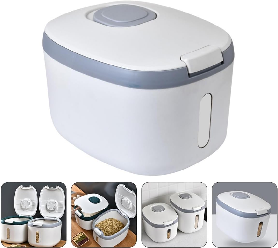TIDTALEO 20l Gray Kitchen Sealing Storage Case Rice Storage Box Airtight Household Rice Container for Pantry and Home Use