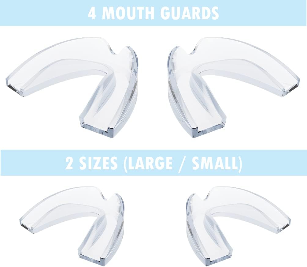 Mouth Guard for Grinding Teeth at Night Prevention, 4 Professional Dental Guards with 2 Different Sizes, Moldable Mouthpiece for Stopping Bruxism, Clenching, TMJ & More : Beauty & Personal Care