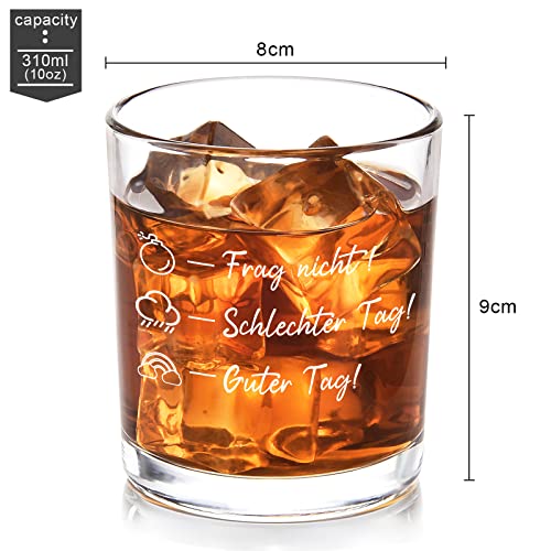 Foto von Joymaking Whiskyglas mit Gravur - Frag Nicht/Guter Tag/Schlechter Tag, Lustige Whisky Gläser Whisky Glas Geschenke Personalisierte Geschenke Whiskey Gläser Rum Gläser Whiskey Geschenke für Männer 10oz
