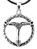 Kunstvoll gestalteter Irminsul-Anhänger aus 925 Sterling Silber. Der Anhänger ist teilweise geschwärzt.
