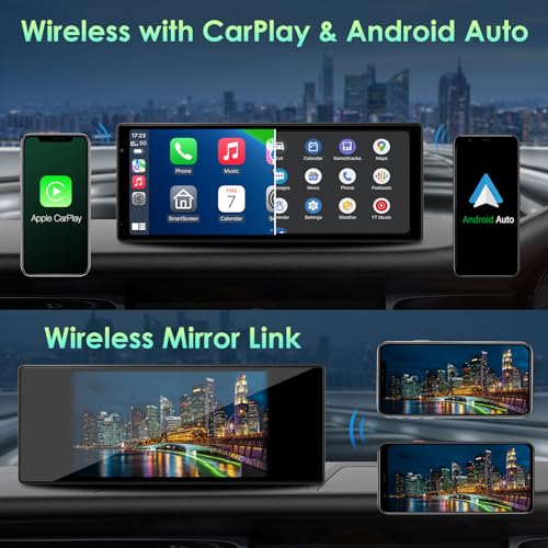 aphqua 2024 Wireless Protable Carplay & Android Auto, tela Carplay de 9,3 polegadas, Car Play com câ