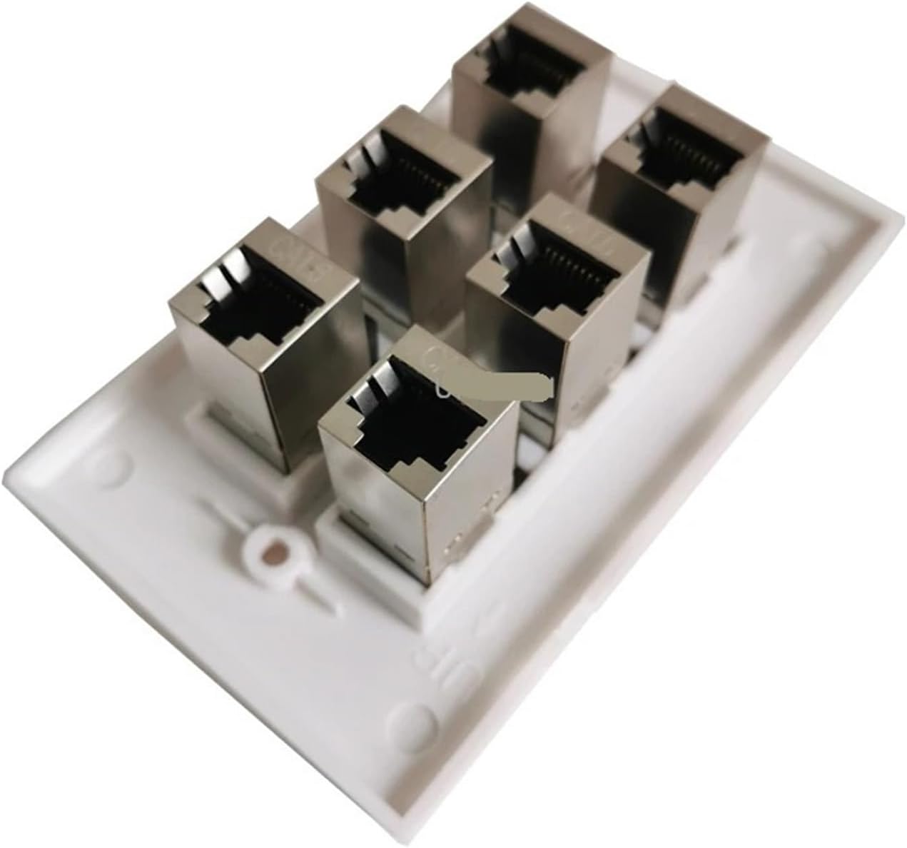 Shielded CAT6 Jack Ethernet Panel Six Port LAN Female to Female Plug RJ45 Panel