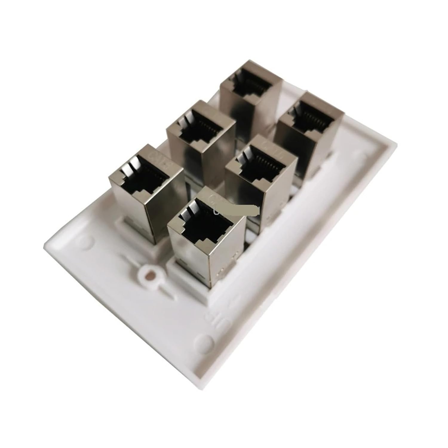 Shielded CAT6 Jack Ethernet Panel Six Port LAN Female to Female RJ45 Panel