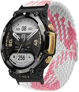 KangPlus Straps Compatible with Amazfit T-Rex 2,Woven Elasticity Replacement Wristband Sport Soft Breathable Fabric Adjustable Band with Remove Tool for Women Men