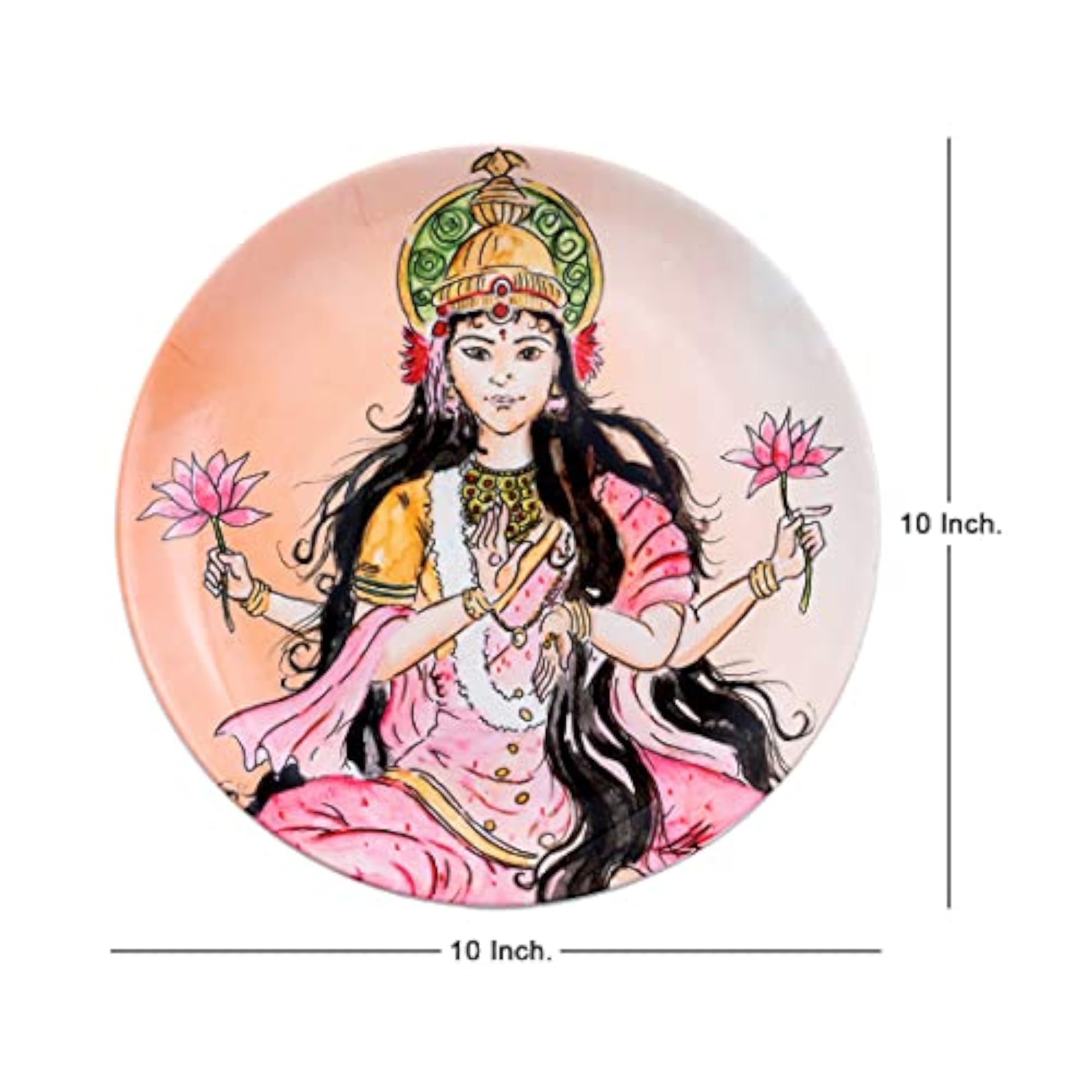 Decorative Wall Plate with Laxmi Design, Gift Box Packaging