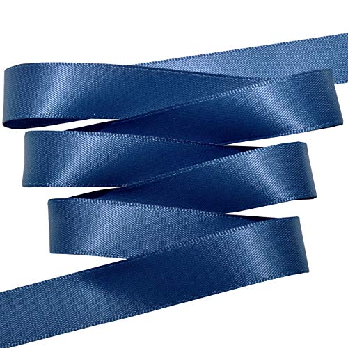 Image of Morex Ribbon 08816 /50-365 Double Face Satin Ribbon, 3 /8 inchx 50 Yd, Light Navy