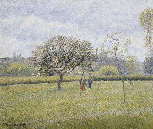 Toile Arbre fruitier en fleur à Eragny de Pissarro pour une decoration murale salon
