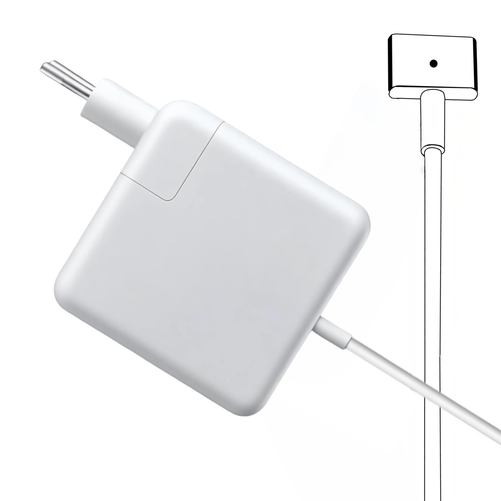 SCOVEE 60W T-Tip Caricatore MacBook Pro, Adattatore T-Tip 60W Rapido Compatibile con Mac Book Air & Mac Book Pro 11 '' e 13 '' pollici 2012~2018,Modello A1425, A1435, A1502, A1465