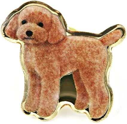 Amazon 75犬種ピンバッヂ No 42 トイ プードル テディベアカット Bell John 生活雑貨 通販