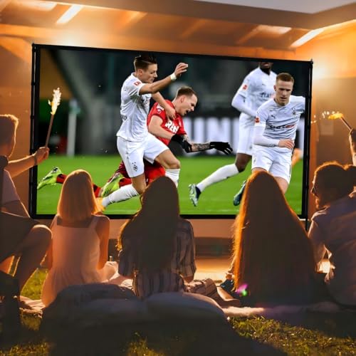 Image of STWUI Outdoor Projector Screen with Stand-100 Inch 16:9 4K HD Portable Projector Screen Outdoor Indoor Front & Rear Projection Screen Lightweight Movie Screen with Carry Bag for Home,Backyard,Camping