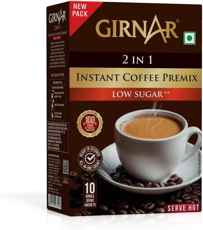 - Instant Coffee 3 In 1 (10 Sachets - Low Sugar), Ground, Box