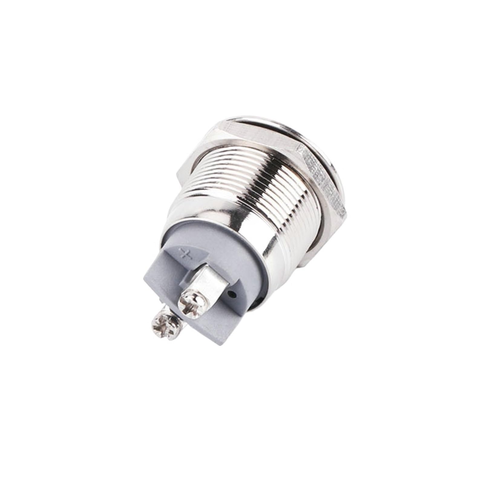 Luz indicadora de señal metálica con cabeza abovedada de 22 mm, 3 V-220 V, lámpara LED con terminal de tornillo de 2 pines, luz industrial(Flat Head Blue,3V-6V)