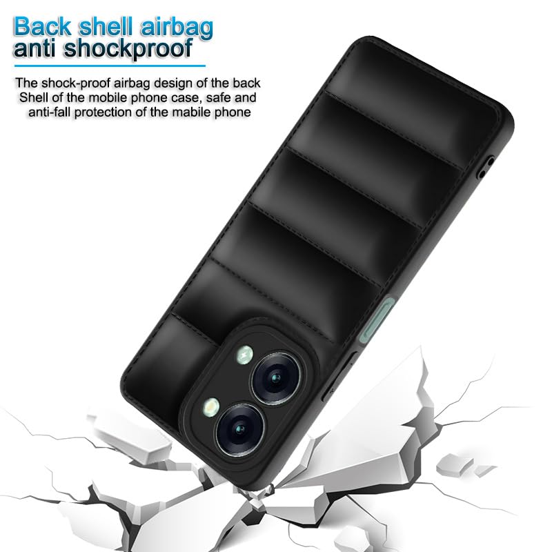 Image of Amazon Brand - Solimo Puffer Case Camera Protection Soft Back Cover for iTel P40 Plus - Black