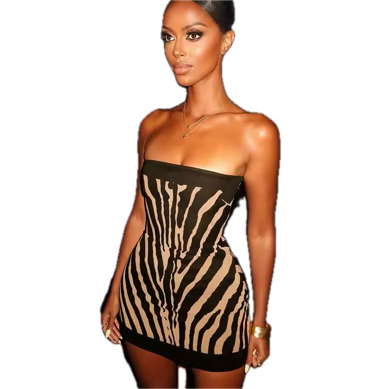 Robe bandeau Horizon rayé pour femme : robe d'été bustier élégante
