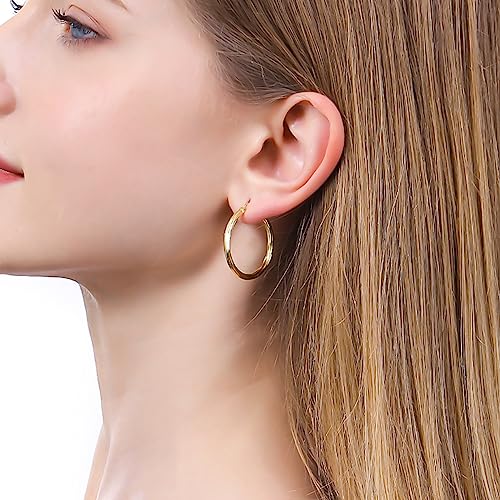 ToHeart 14k Twisted Hoop Earrings for Womens Hypoallergenic Small Gold Plated Hoop Earrings2