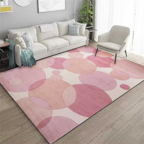 Tapis simple et moderne rose 120x150cm au toucher doux unique