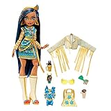 Monster High Cleo De Nile Fashion Doll with Blue Streaked Hair, Signature Look, Accessories & Pet Dog