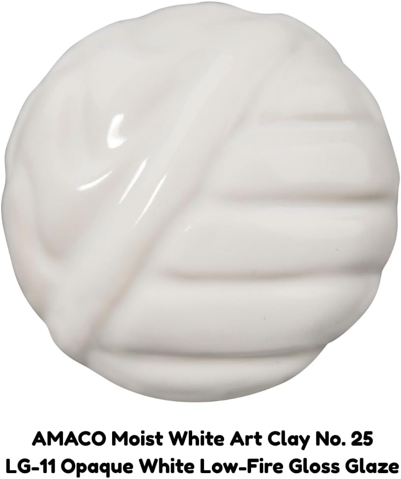 Amaco 45015Y Moist Earthenware Modeling Clay, Low Fire, Multi-Purpose, #25 White