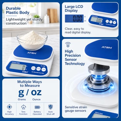 ATOM Store Atom Digital Kitchen Weighing Scale With 10Kg Capacity & - Image 3