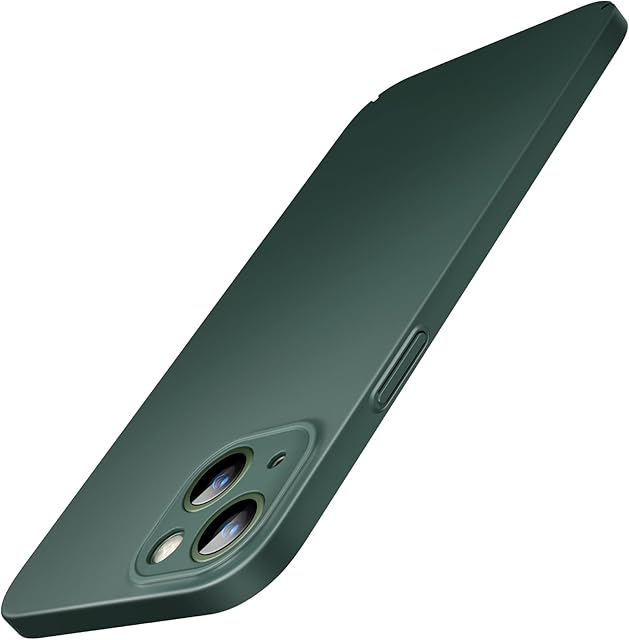 JETech Upgraded Slim (0.85 mm Thin) Case for iPhone 13 6.1-Inch, Camera Lens Cover Full Protection, Slim Fit Ultra Thin Lightweight Matte Hard PC, Support Wireless Charging (Midnight Green)