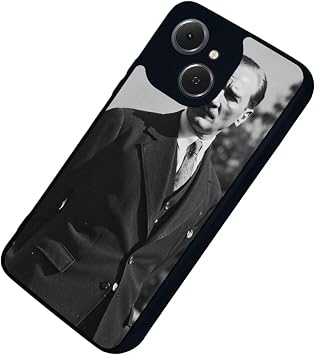 Tecno Spark 40C ile Uyumlu Kılıf, Yumuşak Silikon, Koruyucu, Şok Emici, Siyah, Atatürk Baskılı