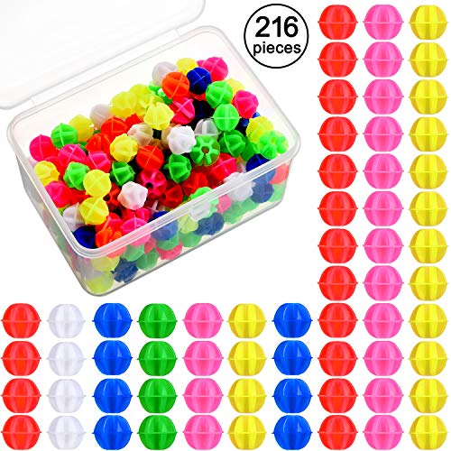 Gejoy 216 Pieces Bicycle Spoke Beads Bicycle Wheel Spokes Beads Assorted Color Plastic