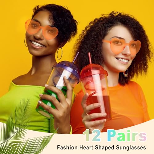 Image of Heart Sunglasses 12 /18 /24 Pcs Heart Shaped Glasses for Women Cute Funny Party Glasses Party Favors Accessories