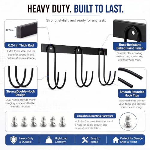Shimeyao 2 Pack Utility Hooks for Van Shelving, with 3 Hook, Metal by Shimeyao - Used condition - Image 3