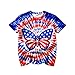 DZCKBRU Kids Red White and Blue Tie Dye Shirt Short Sleeve 4th of July Patriotic American Flag Tees Butterfly T Shirts for 4-5 Years Boys Girls