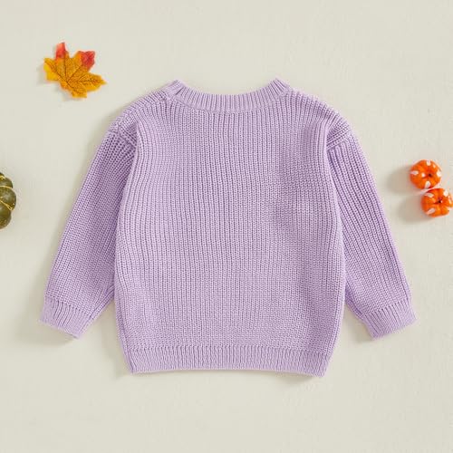Baby Boy Girl Halloween Outfit Pumpkin Embroidery Sweater Warm Knit Sweatshirt Newborn Infant Fall Winter Clothes4
