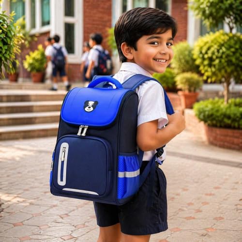 Image of School Bag for Boys & Girls 6-10 Years | Kids Lightweight Waterproof Backpack for 8-10 Years | Spacious Durable Book Bag for Primary & Middle School Students