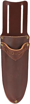 Tourbon Leather Garden Pruning Shears Folding Saw Double Holster Gardening Soil Knife Sheath Pouch Multipurpose Tool Holder for Belt, Brown