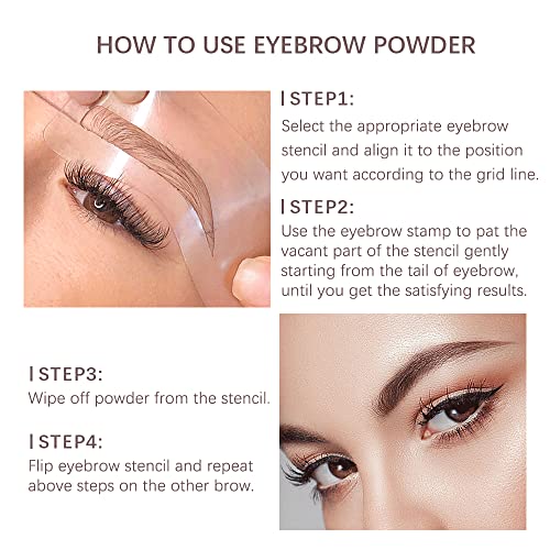 Eyebrow Stamp, Long-Lasting Waterproof Eyebrow Stencil Kit, One Step Eyebrow Stamp Shaping Kit With 10 Reusable Eyebrow Stencils, Eyebrow Stamp Women Makeup Tools (Light Brown) #TOP5