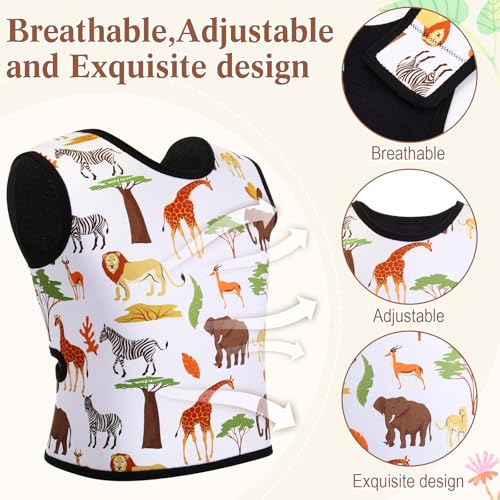 Image of Janmercy Kids Compression Vest Ages 2 to 9 Soft Adjustable Breathable Neoprene Comfort Vest for Boys Girls School Home Daily(Wildlife,Small)