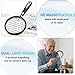 10X 30X Magnifying Glass for Reading, Handheld Magnifier for Reading, 90mm Magnifying Glass Scratch Resistant Lens, Soft Handle for Close Work Book Newspaper Nature Exploration, Hobby