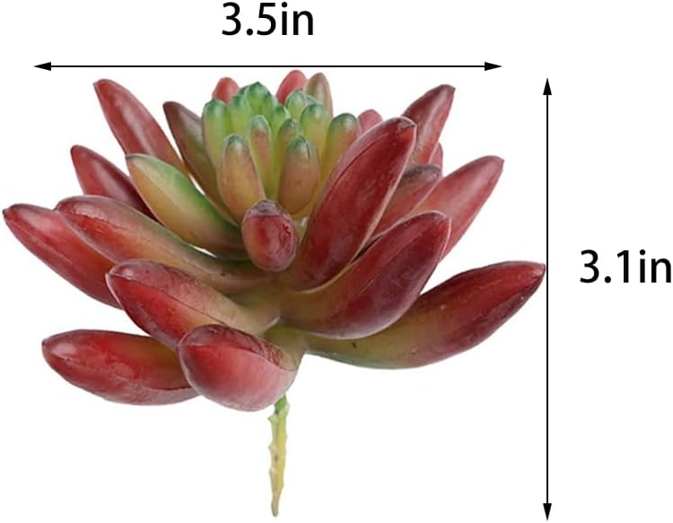 2 Pcs Artificial Succulent Plants, Realistic Fake Succulents, Artificial Plant for Garden Arrangement Decor, Red - Image 6