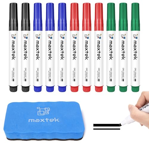 maxtek Low Odor Dry Erase Markers Chisel Tip, 12 Count