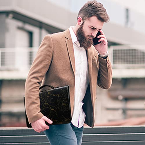 Graduatepro Portfolio Binder Leather Zippered Padfolio Folder Business Case Organizer Bag For Pad Notebook Resume For Women Men, Black Marble #TOP6