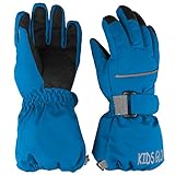 MAGARROW Kids Winter Gloves Waterproof Snow Boys Girls Gloves (Blue, M)