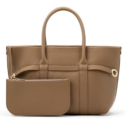 Ladies genuine leather shoulder carrying bucket bag suitable for work and shopping