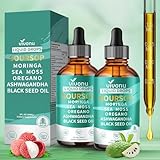 (2 Pack) Soursop Bitters Liquid Drops 3000mg, 10-in-1 Soursop Drops with Ashwagandha, Black Seed Oil, Moringa, See Moss Vitamins for Natural Antioxidant, Cell Support & Regeneration, Immune Boost