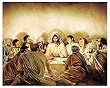 Saint Last Supper (8'x10') Gold Foil - Religious Wall Art Laminated Print Unframed Poster Home Decoration Arte Diseño Piezas Maestras