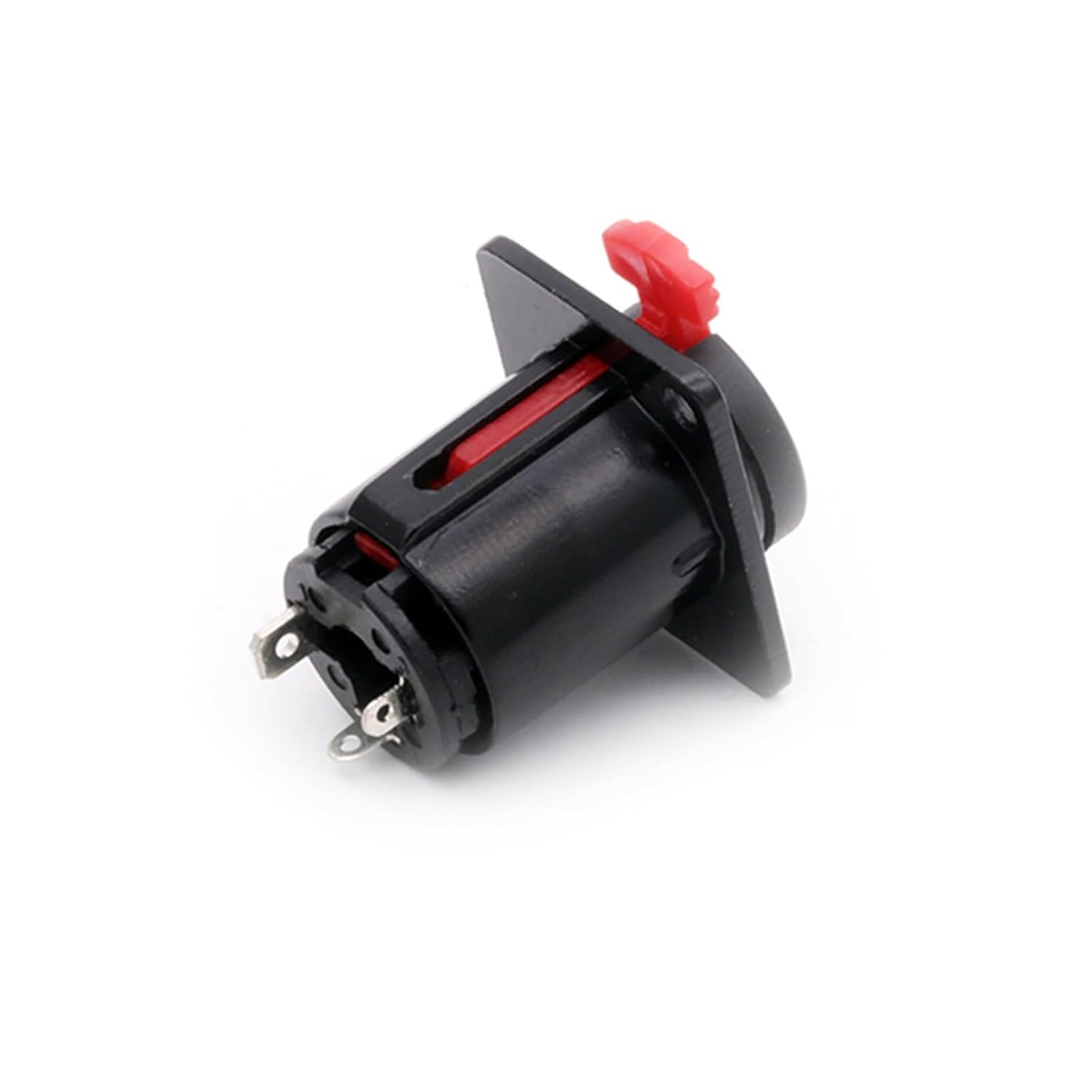 100Pcs/lot 6.35mm Jack 1/4 Inch Stereo TRS Female Jack Socket 2-Hole Panel Mount Audio Microphone MIC Cable Terminal Chassis (Color : Blackx100)