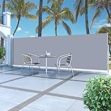 KTHLBRH Retractable Side Awning,Retractable Side Awning, Patio Retractable Side Screen Awning, Screen Fence Privacy Divider,Side Awning for Garden Pools Terrace 63'x196.9' Cream