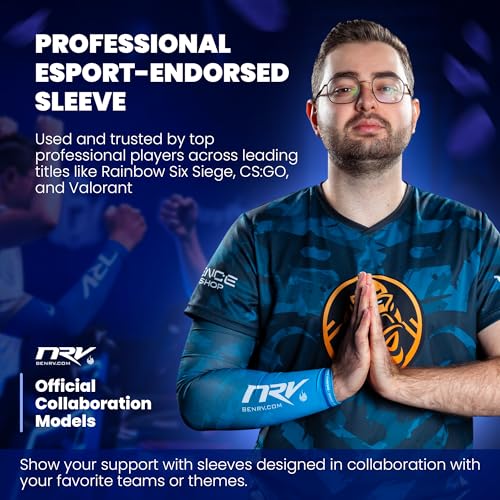 NRV Manchette de Compression Gaming Esport (Edition Camo) – Optimisez Votre Jeu d'eSport avec Style Camouflage – Conçu par des Professionnels – Durable, Respirant et Sans Friction (Noir/Jaune, XL) – vue 6
